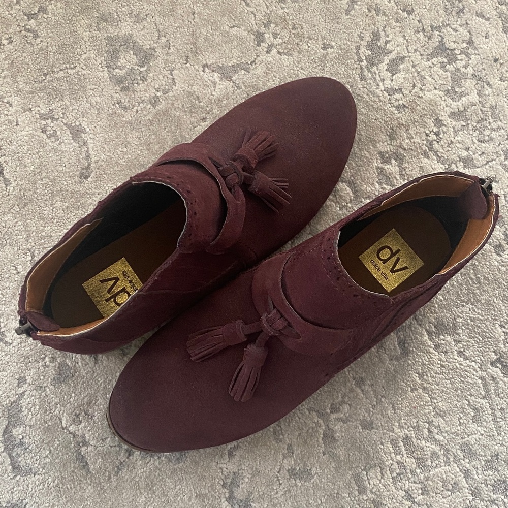 Dolce Vita Burgundy Suede Ankle Boots - Picture 8 of 8